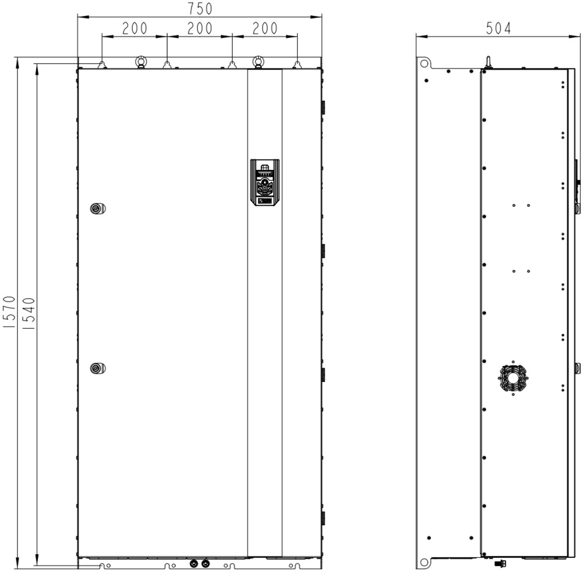 Габариты AD800P-4T560-PU0PCU0P