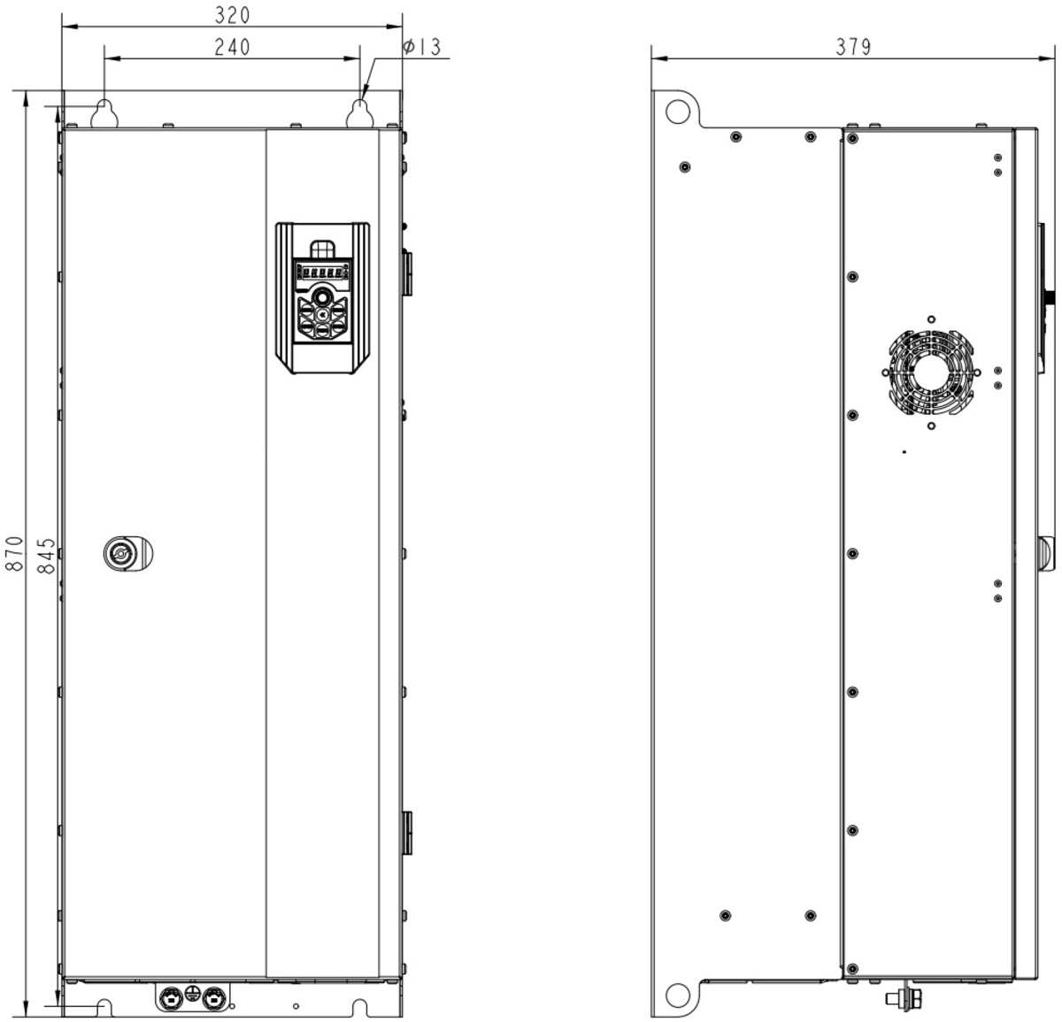 Габариты AD800P-4T132-PU0PCU0P