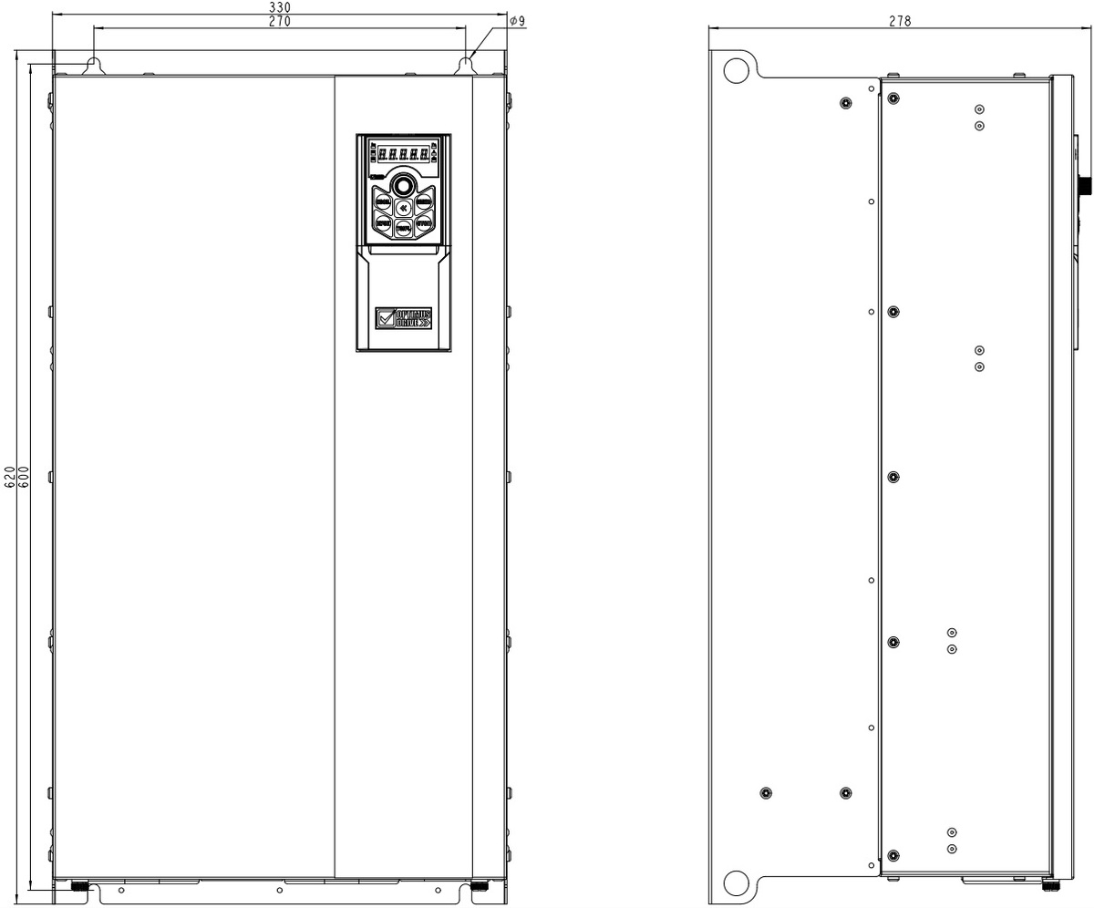 Габариты AD800-4T075H/090L-PU00CU04