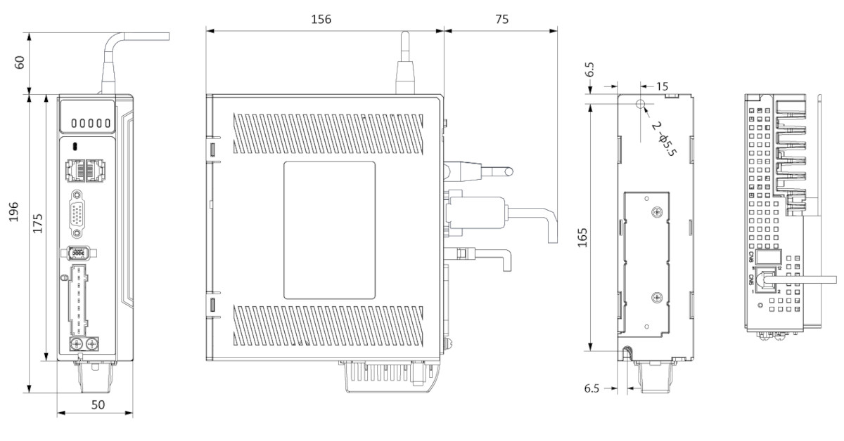 Габаритный чертеж OSD-H-2SD75-E